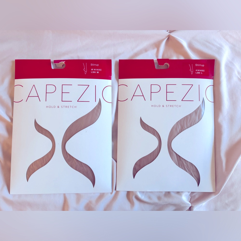 Two Pairs of Capezio Girls Hold & Stretch Stirrup Tights